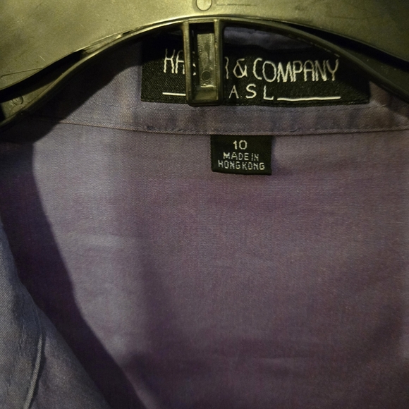 Kasper Purple Fitted Button Down Shirt with Notched Collar - Picture 2 of 5